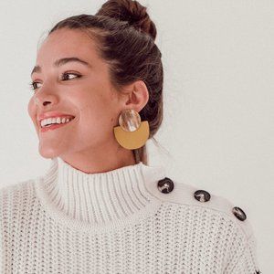 Sunshine Tienda/Anthropologie "Bella" Statement Earrings, Saffron